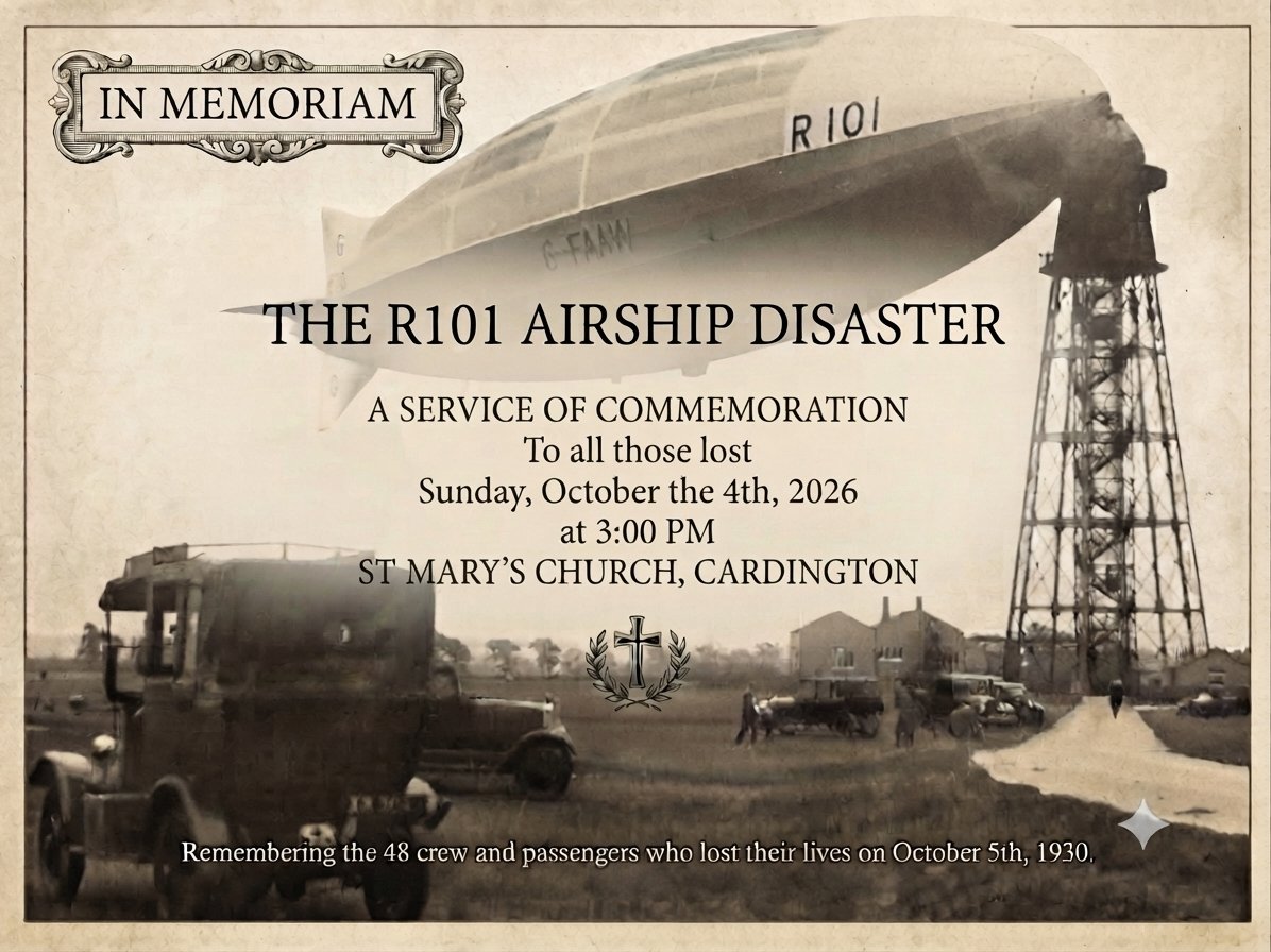 Memorial service to those lost in the airship R101 disaster.